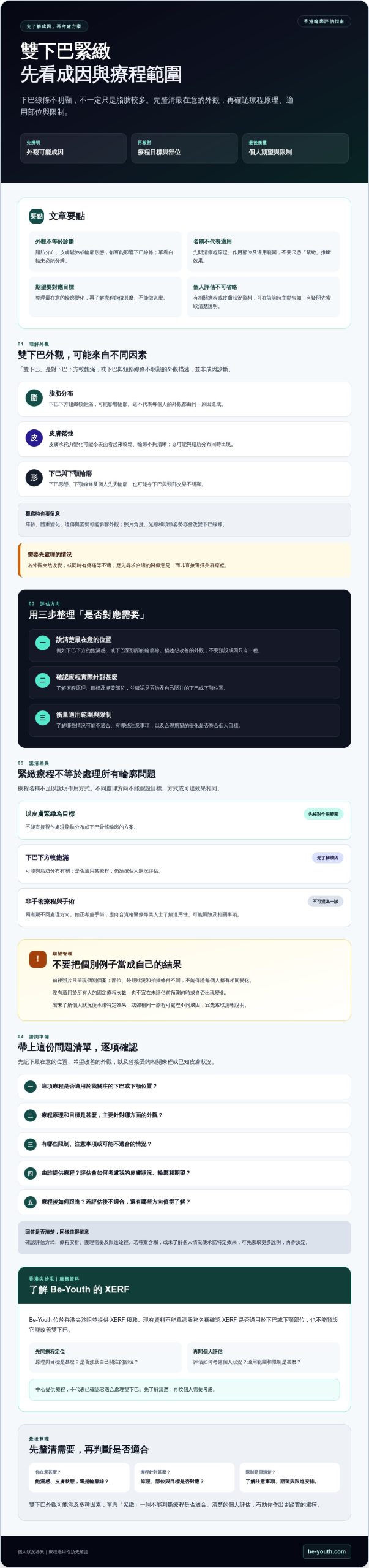雙下巴如何緊緻？先分清成因，再選適合自己的方案